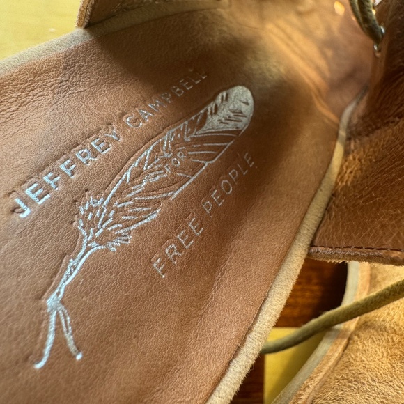 Jeffrey Campbell x Free People Minimal Lace Up Heels, tan suede leather, Sz. 8 - Picture 9 of 11